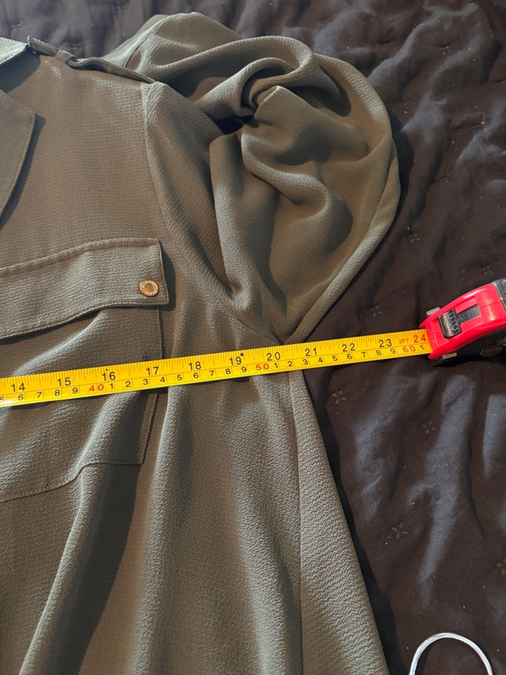 Michael Michael Kors Army Green Draped Blouse - Picture 3 of 3